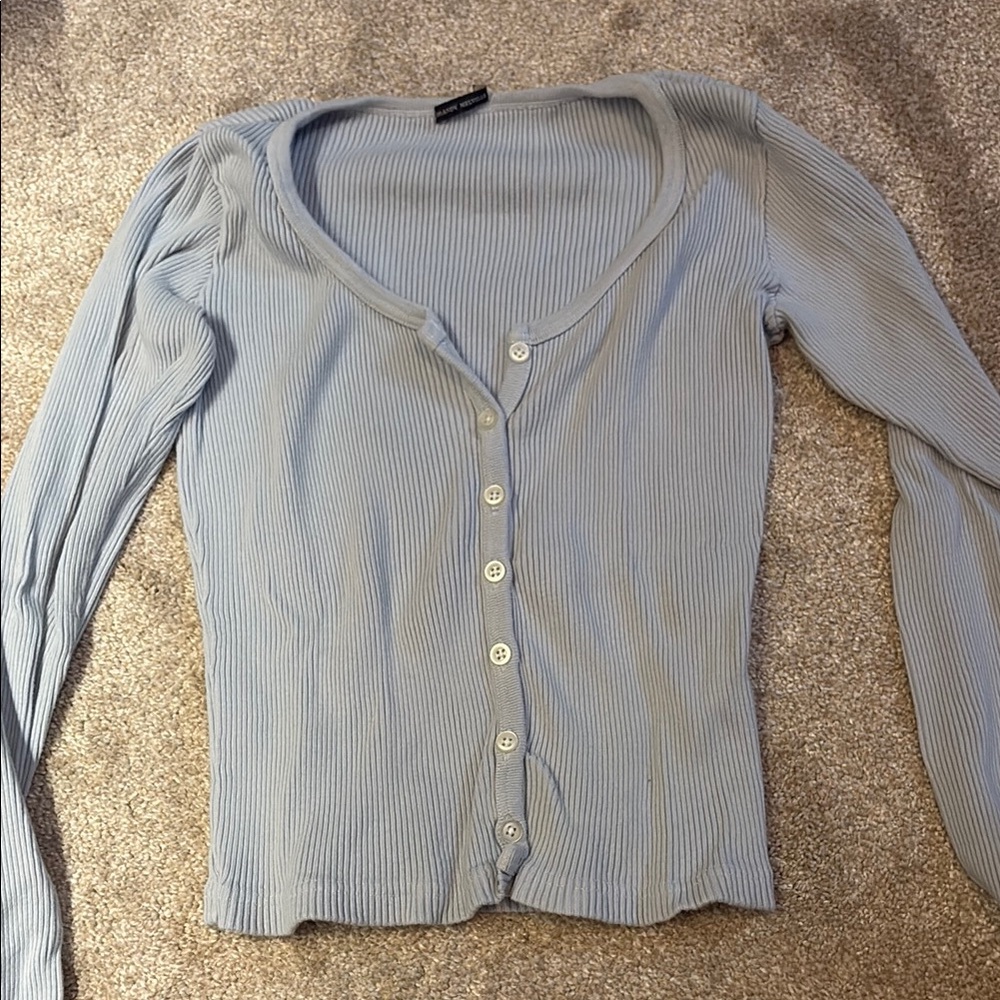 Brandy Melville Sky Blue Ribbed Top